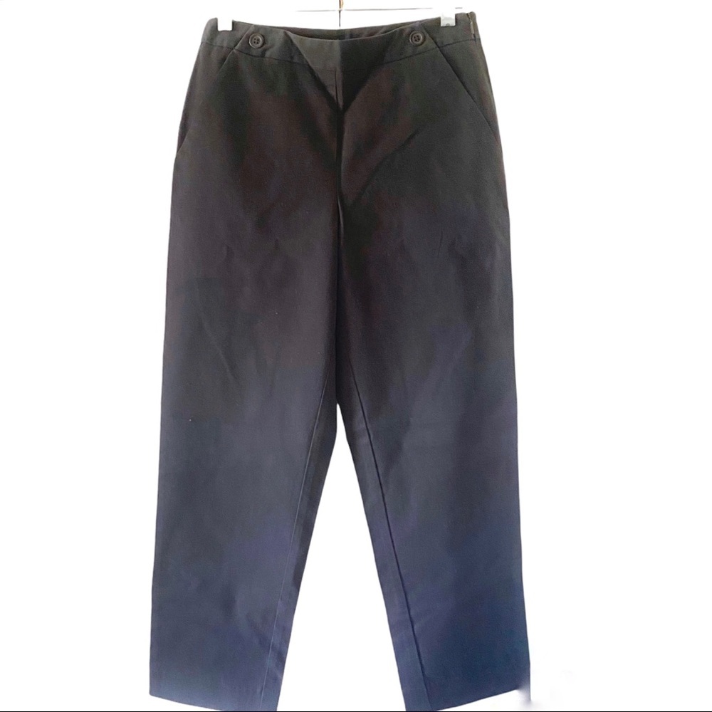 NWT Talbots Petites Womens Stretch Cotton Black Rider Ankle Pants 4P